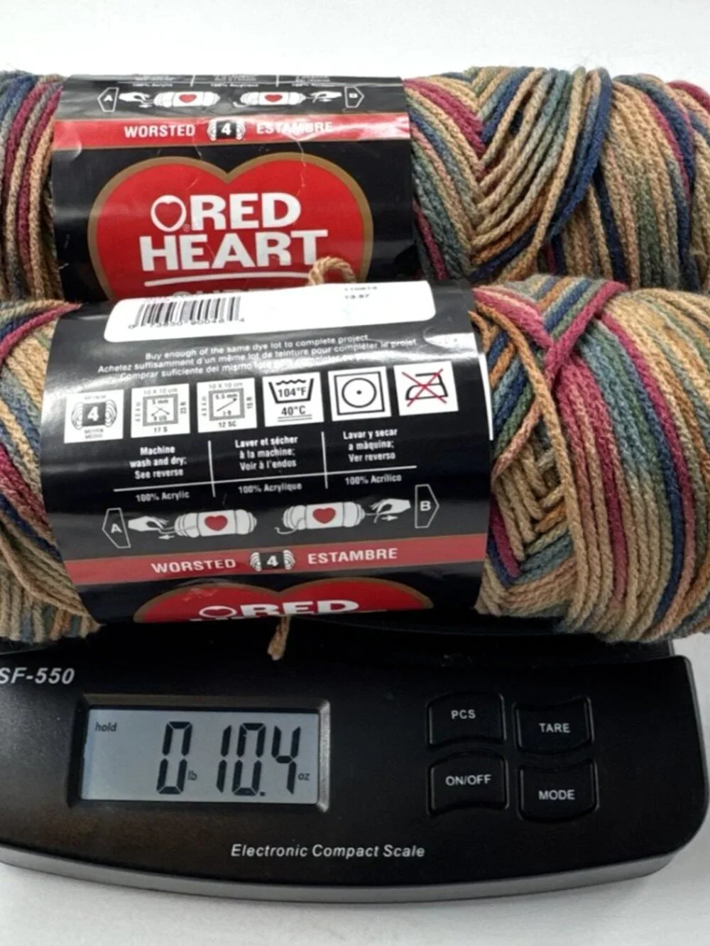 Red Heart Medium Acrylic Yarn Lot of 2 Skeins Painted Desert Aztec Colorful NEW